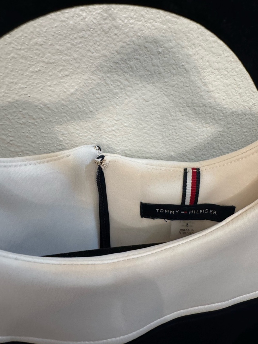Tommy Hilfiger Navy and White Sheath Dress with Signature Trim - Picture 2 of 3